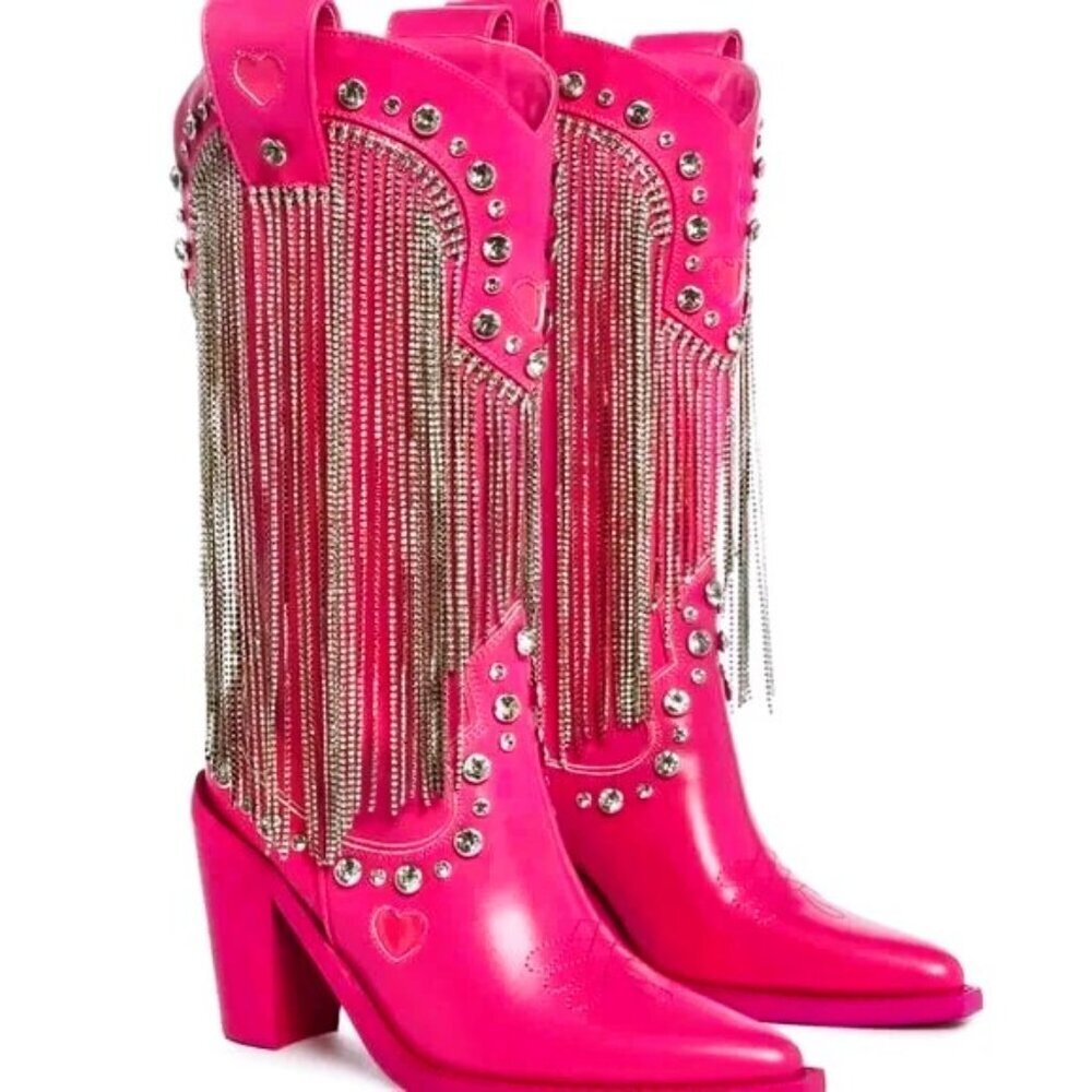 "DIANE'S MISFORTUNE" Western Rhinestone Boots